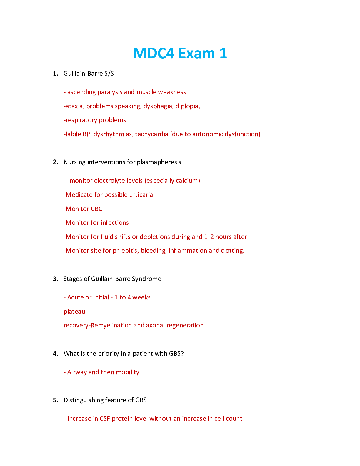 Preview image for NUR 2755 / NUR2755 Exam 1 Study Guide: Multidimensional Care IV / MDC 4 Exam 1 Study Guide (Latest 2021/2022) Rasmussen